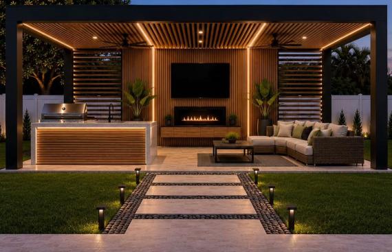 Un area de descanso y relajación pero con todo el lujo que merece tu patio