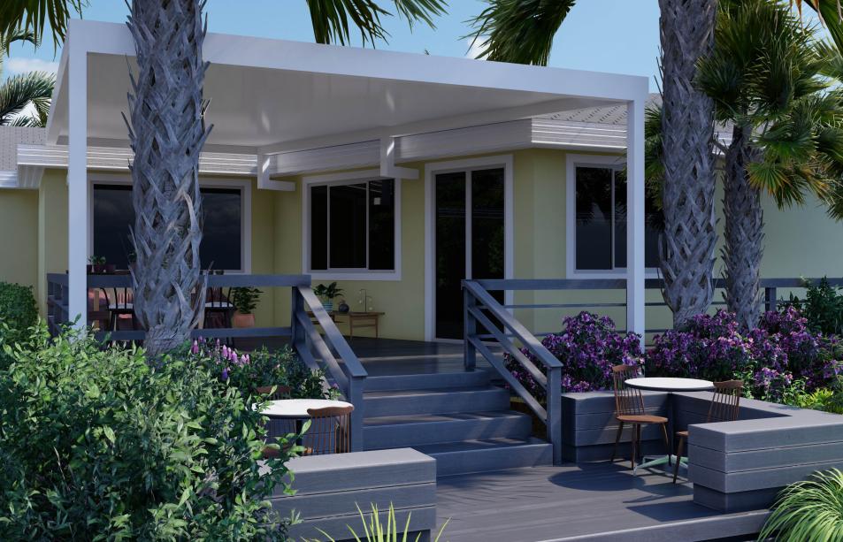 Small terrace to cover the entrance to the house