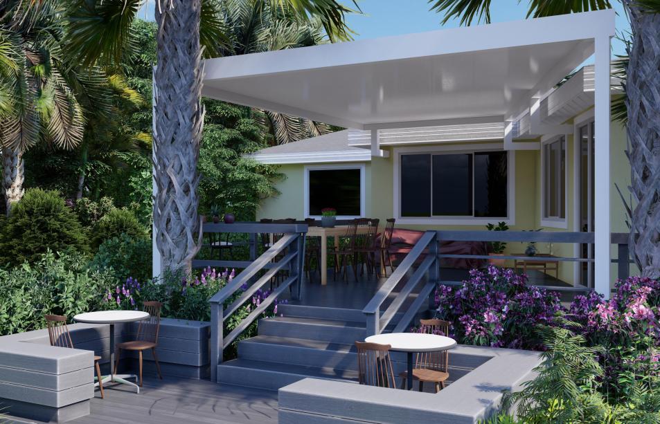 Small terrace to cover the entrance to the house