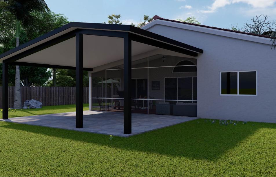 Aluminum terrace with roof according to the design of your house