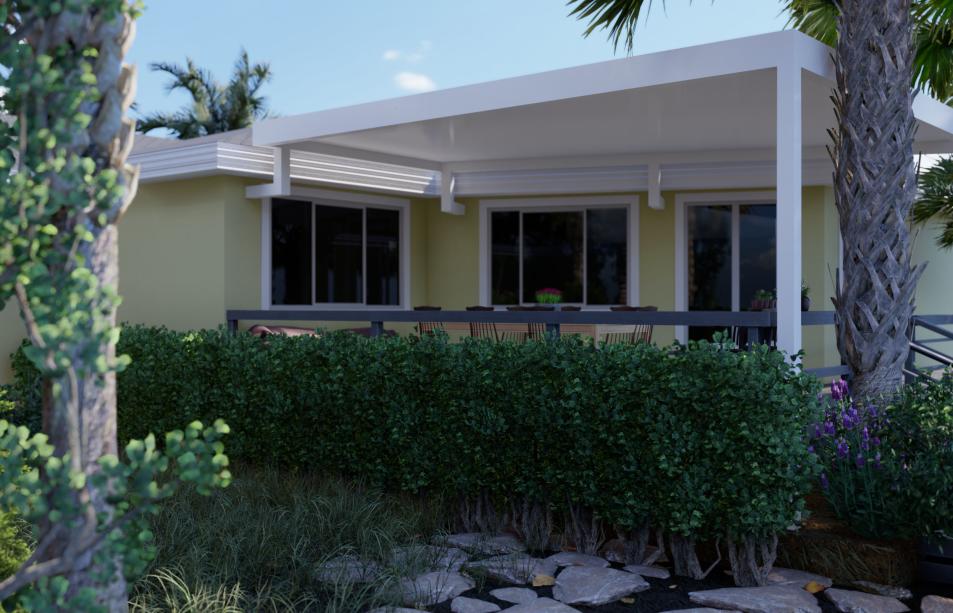 Small terrace to cover the entrance to the house