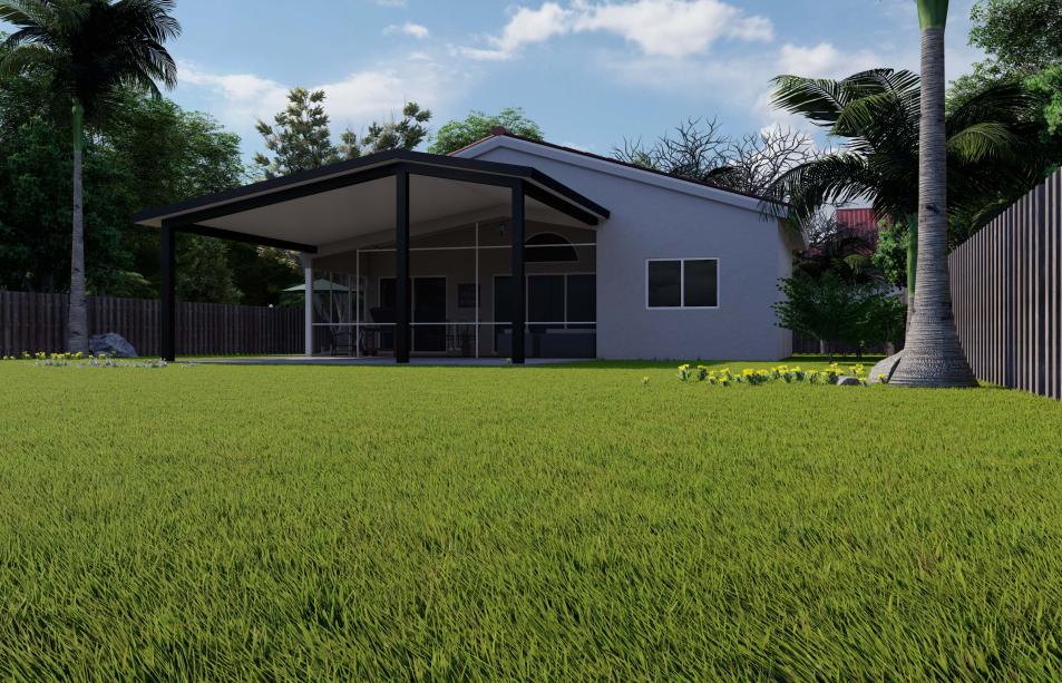 Aluminum terrace with roof according to the design of your house