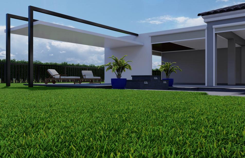Modern terrace with spaced design
