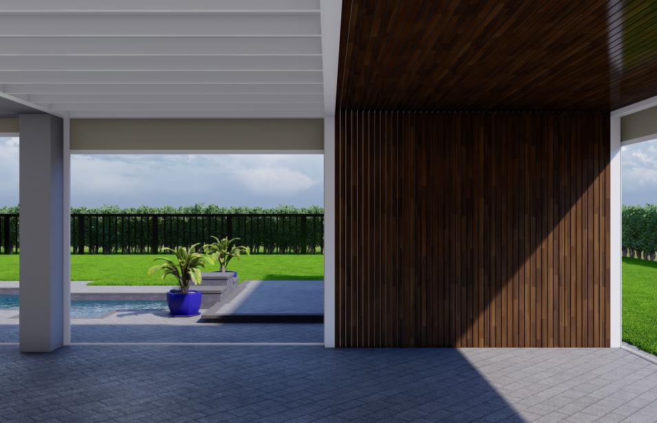 Modern terrace with spaced design