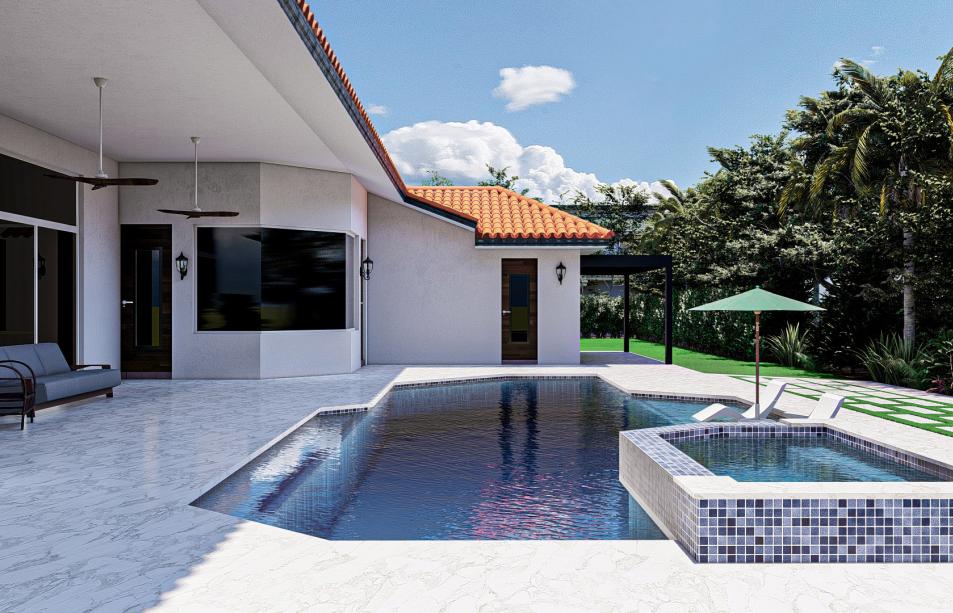 Small black aluminum terrace